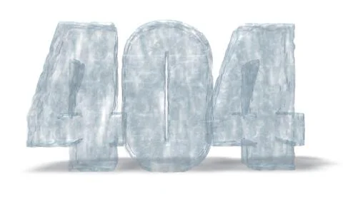 Frozen number 404 on white background - 3d illustration Stock Illustration