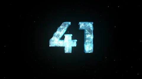 Frozen Number 41. Ice Number. Cold Frosty Number. Winter Snowy Number Stock Footage 273373735