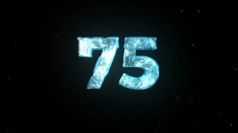 Frozen Number 75. Ice Number. Cold Frosty Number. Winter Snowy Number Stock Footage 273377084