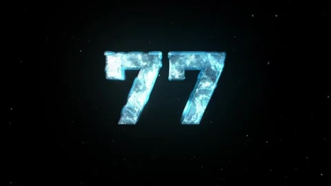 Frozen Number 77. Ice Number. Cold Frosty Number. Winter Snowy Number Stock Footage 273377145