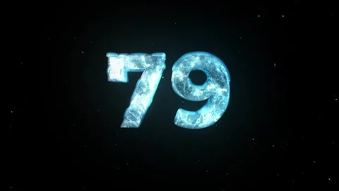 Frozen Number 79. Ice Number. Cold Frosty Number. Winter Snowy Number Video stock 273377293