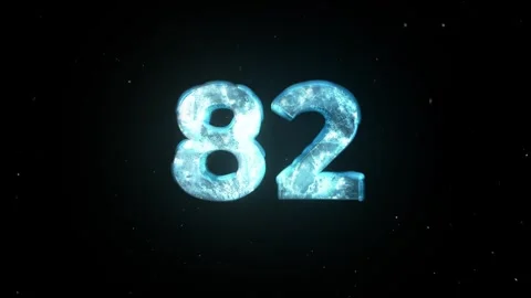 Frozen Number 82. Ice Number. Cold Frosty Number. Winter Snowy Number Stock Footage 273377321