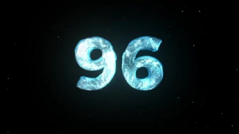 Frozen Number 96. Ice Number. Cold Frosty Number. Winter Snowy Number Stock Footage 273377909