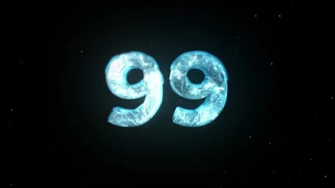 Frozen Number 99. Ice Number. Cold Frosty Number. Winter Snowy Number Stock Footage 273377972