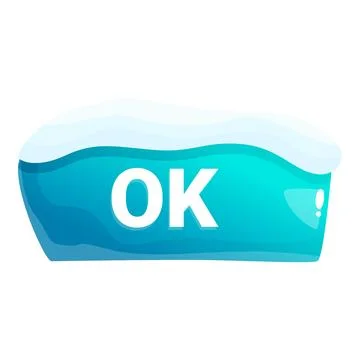 Frozen ok button confirming everything is alright Stock Illustration