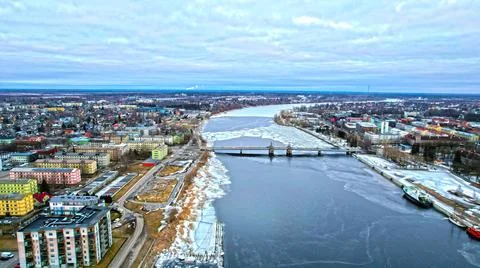 Frozen Parnu River Stock Photos