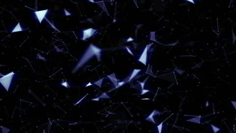 Frozen particles fly to the camera. Depth of field.Futuristic technology Stock Footage 96909952