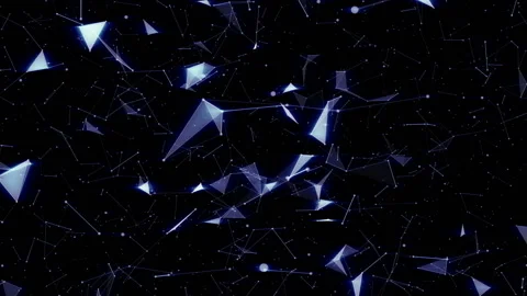 Frozen particles fly to the camera.Futuristic technology abstract background. Stock Footage 96909682