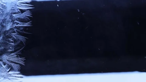 Frozen pattern cover the dark background from left to right Stock Footage 73481303