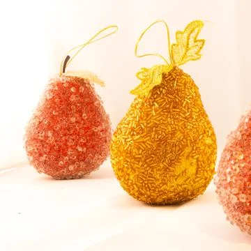 Frozen pears Stock Photos