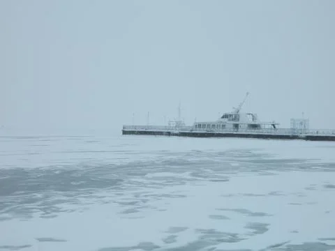 Frozen pier Stock Photos