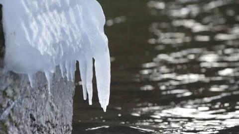 A frozen pier in the sea. Stock Footage 90492996