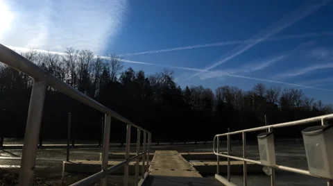 Frozen Pier Time Lapse Stock Footage 65029268