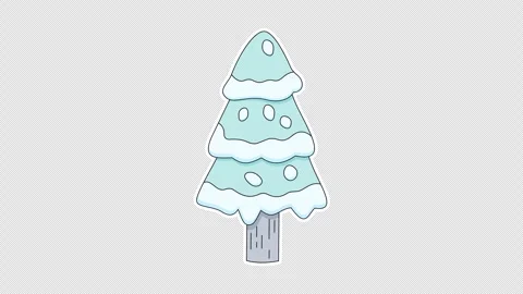 Frozen pine tree Stock Footage 336873339