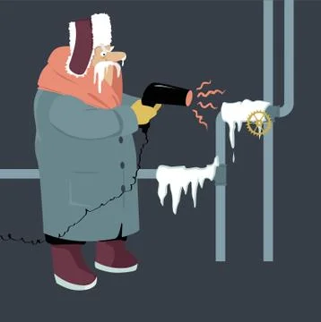 Frozen pipes problem Stock Illustration