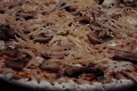 Frozen pizza baking in an oven timelapse Stock Footage 153145223