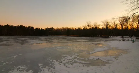 Frozen pond Stock Footage 53850604