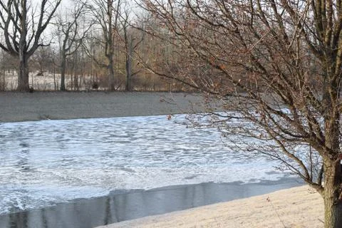 Frozen Pond Foto stock