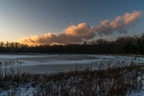 A frozen Pond Foto stock