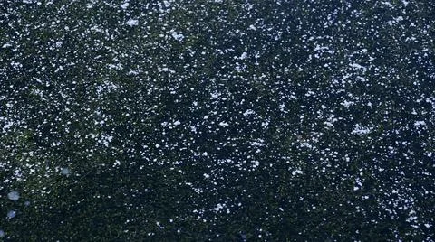 Frozen Pond Surface Covered with Snow Stock Photos