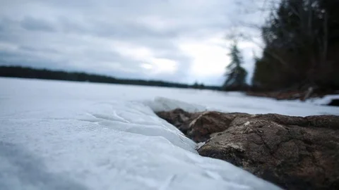 Frozen Pond Time Lapse Vídeo Stock 71148363