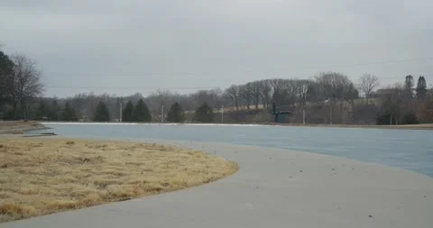 Frozen Pond in Winter Time Video stock 234148457