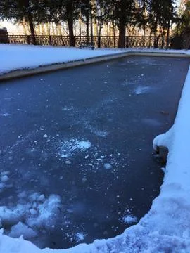 Frozen pool at Topkapi Palace Stock Photos