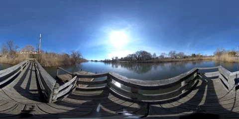 Frozen Pound in Hamptons 360 Footage Stock-Footage 129973853