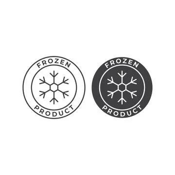 Frozen product label. Vector icon template Stock Illustration