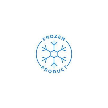 Frozen product label. Vector icon template Stock Illustration