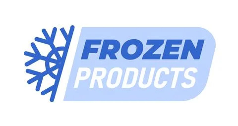 Frozen products logo design. Vector illustration 스톡 일러스트