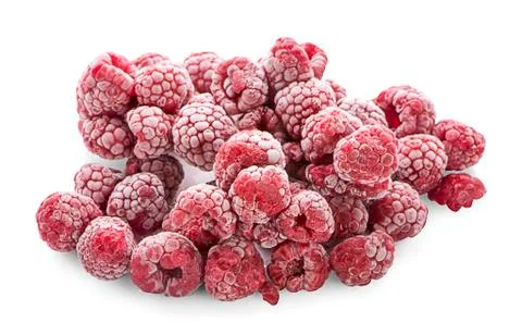 Frozen raspberries background Stock Photos