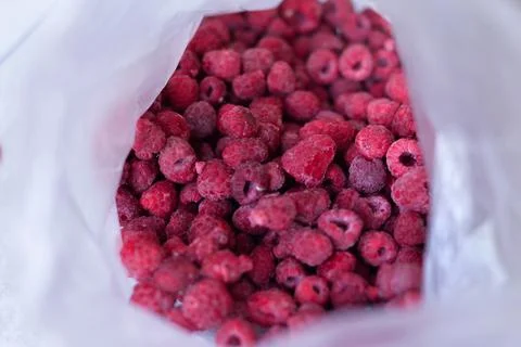 Frozen raspberry berry Stock Photos