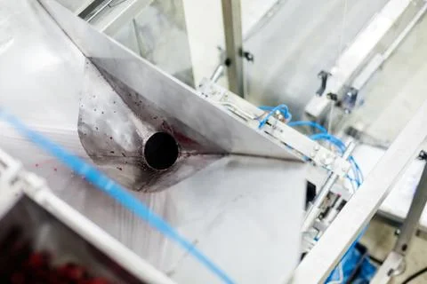 Frozen raspberry processing business Stock Photos