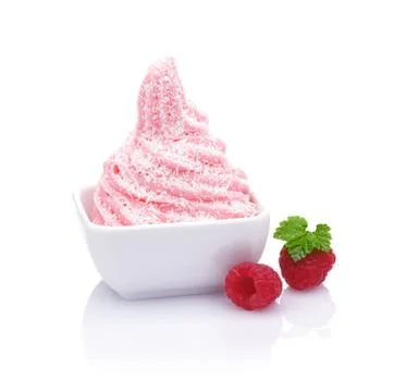 Frozen raspberry yogurt Stock Photos