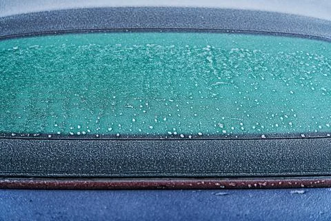 Frozen Rear Car Window Stock-Fotos