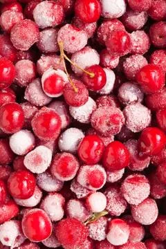 Frozen red cherry Stock Photos