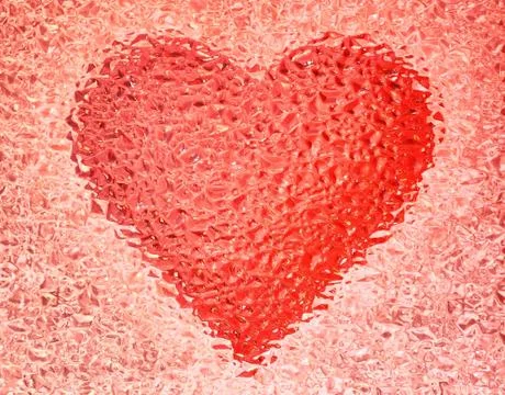 Frozen red heart Stock-Fotos