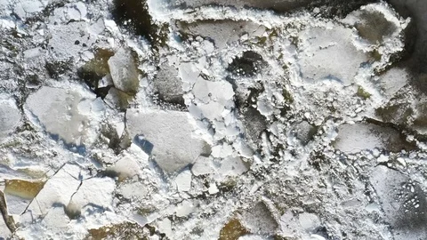 Frozen river in aerial view Video stock 126422266