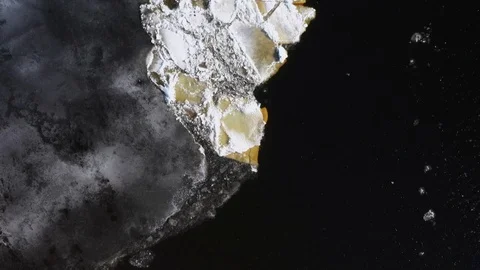 Frozen river in aerial view Video stock 126422363