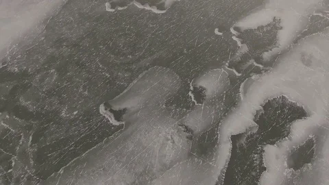 Frozen river from the air Stock Footage 74919182