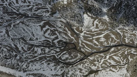 FROZEN RIVER DRONE Stock-Footage 100877126