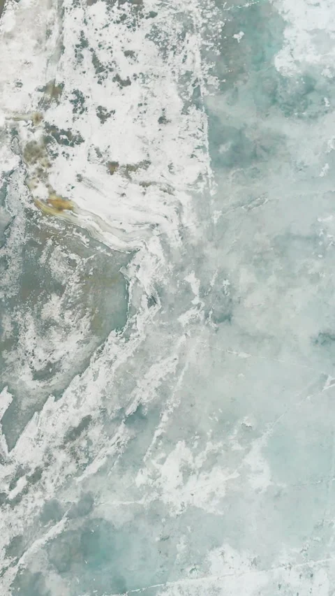 Frozen river with exciting patch of open water in ice Vídeos de archivo 317595727