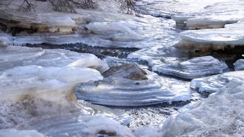 Frozen River Flowing Clip 6 動画素材 159732239