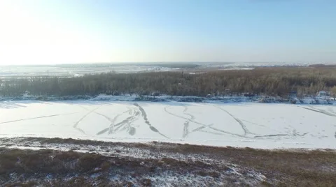 Frozen river Stock Footage 58801212
