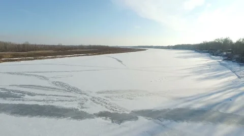 Frozen river Stock Footage 58801284