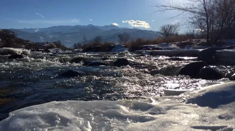 Frozen river Stock Footage 59961292