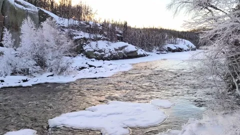 Frozen river Stock Footage 142771929