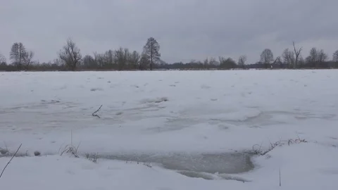 Frozen river Stock Footage 148441979
