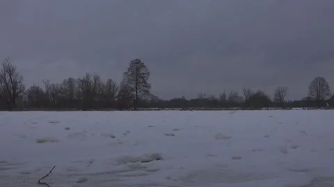 Frozen river Video stock 148442006